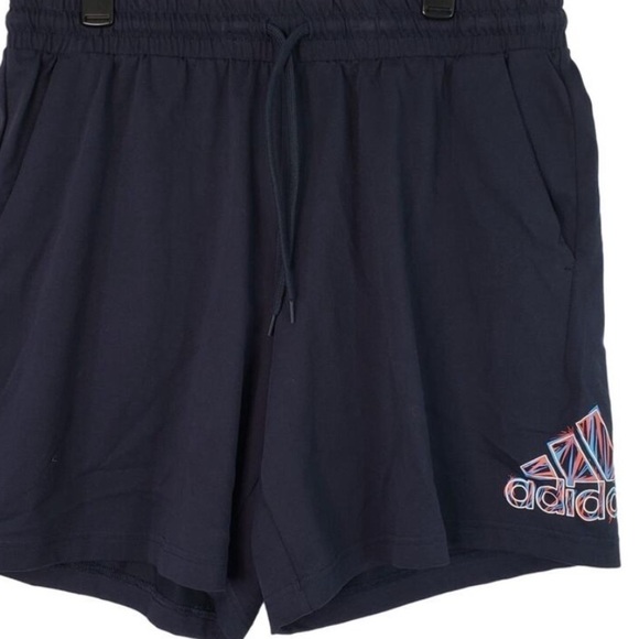 Adidas Essentials Shorts Men's  Navy Blue Americana Knit Shorts Pockets - Picture 6 of 9